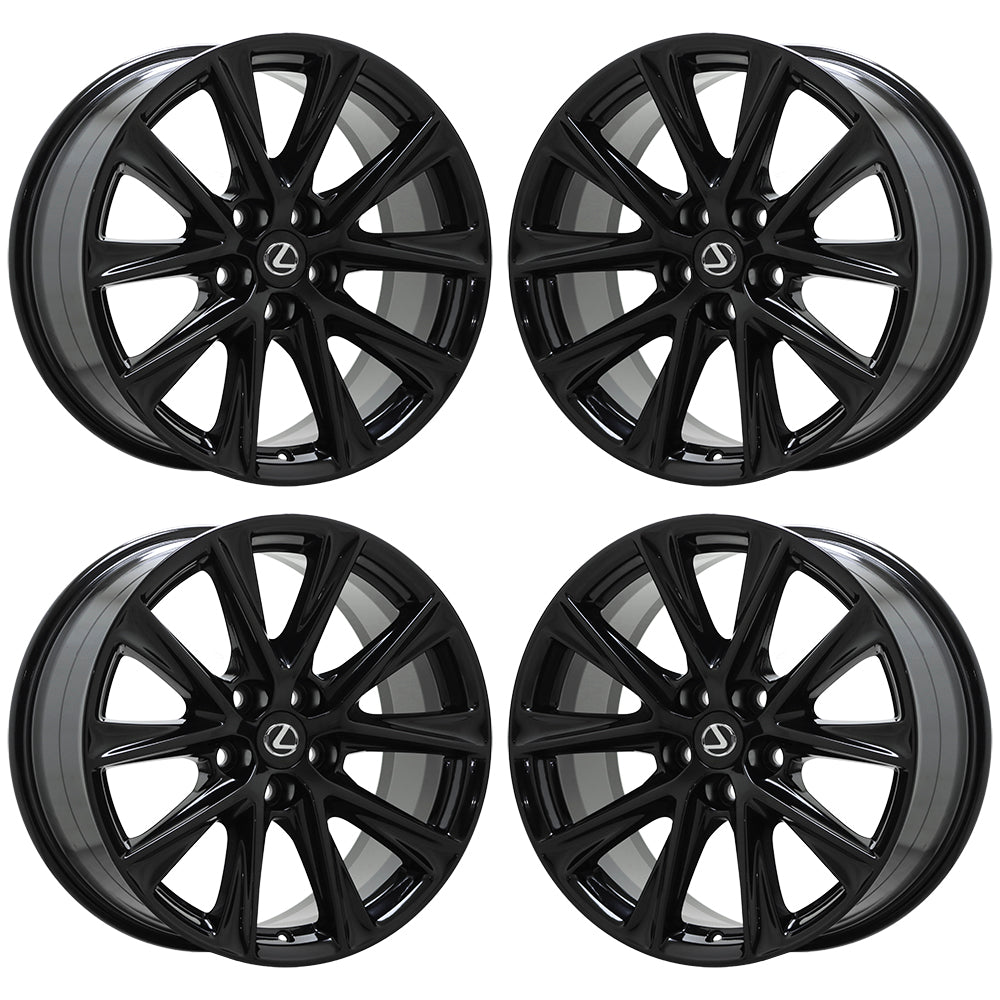19" Lexus GS350 GS450 Gloss Black wheels rims Factory OEM set 74296